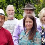 The Midnight Train Blues Band -- from left, Chicago Bob Longmire, Dan Stacy, Dave Olsen, Jayme Ryan and Barb Dawson -- will host the open blues jam at  Port Townsend's Discovery Bay Brewing this Sunday afternoon. photo courtesy Chicago Bob Longmire