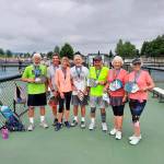 Sequim Picklers members, from left, Steve Bennett, Richard Reed, Colleen Alger, John Herbolt, Bob Sester, Jeannie Ramsey and Beverly Hoffman were part of 14-strong Sequim Picklers contingent that competed at the 2021 USA Pickleball Pacific Northwest Regional Championship in Boise, Idaho, last month.
Sequim Picklers members from left, Steve Bennett, Richard Reed, Colleen Alger, John Herbolt, Bob Sester, Jeannie Ramsey and Beverly Hoffman were part of 14-strong Sequim Picklers contingent that competed at the 2021 USA Pickleball Pacific Northwest Regional Championship in Boise, Idaho, last month.