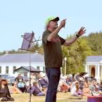 YEA Music Camp instructor Mike McLeron leads the Band I ensemble in the end-of-camp concert at Fort Worden State Park on Friday. (Diane Urbani de la Paz/Peninsula Daily News)
