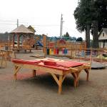 Portions of the Generation II Dream Playground at Erickson Playfield in Port Angeles remain unfinished on Wednesday. (Keith Thorpe/Peninsula Daily News)