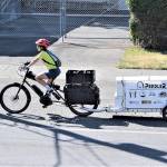 The Peddler, aka Juri Jennings of Port Townsend, delivers fresh produce and flowers straight from the Food Bank Gardens to the Port Townsend Food Bank each Wednesday and Saturday. (Diane Urbani de la Paz/Peninsula Daily News)