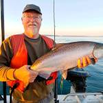 Dave Finney caught this hatchery chinook while fishing Midchannel Bank off Port Townsend on opening day in Marine Area 9 (Admiralty Inlet) in July of 2019.