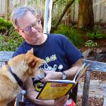 Port Townsend author Dana Sullivan, who will give a free, all-ages workshop Tuesday, draws inspiration from family members including Bennie the dog. (Diane Urbani de la Paz/Peninsula Daily News)