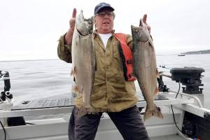 Port Townsend's Don Arnett found success at Midchannel Bank on opening day of salmon season in Marine Area 9 (Admiralty Inlet). The chinook bite started hot and has cooled somewhat, but catches are still strong.