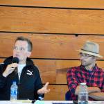 Among the six Port Townsend City Council candidates at Saturdays housing forum were Sky Hardesty-Thompson, left, whos running for Position 5, and Cameron Jones, whos running for Position 1. (Diane Urbani de la Paz/Peninsula Daily News)