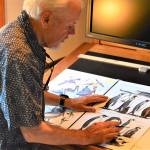 In his home studio in Port Hadlock, seabirder Peter Harrison has painted hundreds of plates for his new book, Seabirds: The New Identification Guide. (Diane Urbani de la Paz/Peninsula Daily News)
