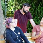 Teaching artists Bry Kifolo, left, Brendan Chambers and Maggie Bulkley will lead two youth theater workshops  one for 8- to 12-year-olds and one for 13- to 17-year-olds  in Quilcene next month. (Diane Urbani de la Paz/Peninsula Daily News)