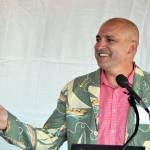 Northwest Maritime Center Executive Director Jake Beattie acknowledged the past 16 months' trials during the Navigator Night Out. Diane Urbani de la Paz/Peninsula Daily News