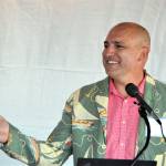 Northwest Maritime Center Executive Director Jake Beattie acknowledged the past 16 months trials during the Navigator Night Out. (Diane Urbani de la Paz/Peninsula Daily News)