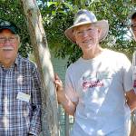 Photo Caption:  WSU Clallam County Master Gardeners Laurel Moulton, Bob Cain, Jan Bartron and Audreen Williams (from left to right) look forward to the first 2021 Second Saturday Walk at Fifth Street Community Garden, at 328 E Fifth Street, Port Angels. Join them in a fast-paced walking tour discussing various vegetable garden successes and difficulties August 14, 2021, from 10 to 11:30 am. Photo by Sara Farinelli.