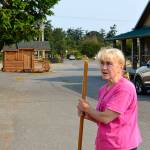Jefferson County Fair staffer Laurie Hampton is organizing the garage sale that opens today and runs through Sunday in the fairgrounds' 4-H Cat Building. (Diane Urbani de la Paz/Peninsula Daily News)