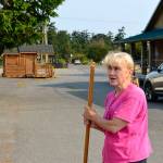 Jefferson County Fair staffer Laurie Hampton is organizing the garage sale that opens Friday and runs through Sunday in the fairgrounds 4-H Cat Building. (Diane Urbani de la Paz/Peninsula Daily News)