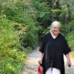 Artist Sara Mall Johani, pictured outside her workshop in Chimacum, will present her new book, Mine, Yours, Nobodys: My Story of Wild Olympic Salmon, at the Jefferson Museum of Art & History this Saturday. (Diane Urbani de la Paz/Peninsula Daily News)