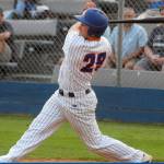 Lefties designated hitter Luke Saunders bats in the second inning against Portland on Thursday evening in Port Angeles. (Keith Thorpe/Peninsula Daily News)