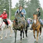 Photo by Denise Hupfer

 

Cutline:  Back Country Horsemen of Washington members Linda Morin, left, Ray and Rochelle Sutherland had a grand time leading the equine Joyce Daze Parade entries from three local chapters  on Aug. 7