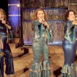 Broadway in Your PJs, a Ghostlight Productions show available for streaming, features the Dancing Queen number from Mamma Mia! with, from left, Angela Poynter, Cecie McClelland and Jennifer Saul. (Photo courtesy of Ghostlight Productions)