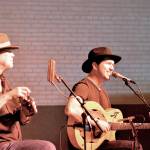 David Jacobs-Strain, right, and Bob Beach will give an outdoor concert Thursday outside the Rainshadow Recording studio at Fort Worden State Park. (Diane Urbani de la Paz/Peninsula Daily News)