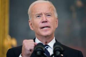 President Joe Biden speaks in the State Dining Room at the White House, Thursday, Sept. 9, 2021, in Washington. Biden is announcing sweeping new federal vaccine requirements affecting as many as 100 million Americans in an all-out effort to increase COVID-19 vaccinations and curb the surging delta variant. (AP Photo/Andrew Harnik)