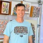 Mike Biskup, who has an exhibition in the Peninsula College PUB Gallery, also shows work at his booth on Water Street in Port Townsend. Diane Urbani de la Paz/Peninsula Daily News