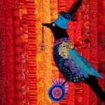 "The Covid Corvid" by Peggy St. George will be displayed in the Bumblebunching – Warped, Twisted, & Imperfect” exhibit that is part of the North Olympic Fiber Arts Festival.