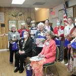 The Michael Trebert Chapter, Daughters of the American Revolution inducted 13 new members during a hybrid meeting in September. Pictured on the far left, is Regent Judy Tordini, and new members, standing, left to right, Diane Cox, Kristine Konopaski, Janet Abbott, Joan Bennett, Erika Burton, Pat Chambers, Greta Christianson, Amira-Lee Salavati, Lee McGill and sitting, left to right, Sandra Ristow, Nan Heathers. Not pictured are Susie Johnson and Meg Best, who took their oaths via Zoom.