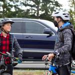Django Lynge, 13, and Dustin Hines, 14, stand ready for Wednesdays ReCyclery Mountain Bike Club ride around Port Townsend. (Diane Urbani de la Paz/Peninsula Daily News)