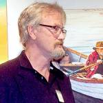 Photos with Michael Hale and his painting