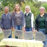 PHOTO BY: Marilynn Elliott 

CAPTION: From left to right, Golden Trowel award recipients Audreen Williams, Laurel Moulton, Jan Danford and Teresa Bibler.