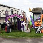 The camp host for the Point Hudson campground has their corner of the RV park decorated for Halloween. While many annual Halloween events have been cancelled this year due to the continuing COVID-19 pandemic, the health officer for North Olympic Peninsula believes that normal trick-or-treating for kids can be done safely tonight. (Zach Jablonski/Peninsula Daily News)