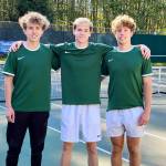Port Angeles tennis players from left, Damon Gundersen, Michael Soule and Reef Gelder all qualified for the state 2A boys tennis tournament which will be held in May 2022. (Courtesy of Brian Gundersen)