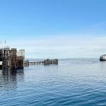 The M/V Coho leaves Port Angeles Harbor on Monday morning on its way to Victoria for the first time since March 2020. The COVID-19 pandemic shut down travel between the two countries as both land and sea borders had been closed. For more on the reopening, see Tuesdays print editions. (Scott Gardinier/Peninsula Daily News)