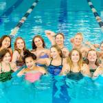 The Port Angeles girls swim team finished second at the bi-district meet held in Renton. From left, back row, are Danika Asgeirsson, Aubrie Scott, Anne Edwards, Sage Hunter, Harper McGuire and Emilee Reid. From left, front row, are Rachel Cooper, Yau Fu, Sara Wilson, Mackenzie DuBois, Grace Possinger and Brooke St. Luise. (Courtesy photo)