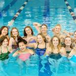 The Port Angeles girls swim team finished second at the bi-district meet held in Renton. From left, back row, are Danika Asgeirsson, Aubrie Scott, Anne Edwards, Sage Hunter, Harper McGuire and Emilee Reid. From left, front row, are Rachel Cooper, Yau Fu, Sara Wilson, Mackenzie DuBois, Grace Possinger and Brooke St. Luise. (Courtesy photo)