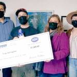 Jackpot (Standalone) 

Troy Gallagher of Port Angeles, second from left, accepts a $1,000 jackpot from Express Employment Professionals employees Duane Folden, left, Shelley Mills and Kendra Lucke. Gallagher is one of 24 jackpot winners from across the country. 

The firm has 830 offices and more than 500,000 employees nationanwide.