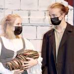 Abby Sanford and Aidan Butterworth portray the couple at the center of "Into the Woods," the Stephen Sondheim musical opening tonight at the Port Angeles High School Performing Arts Center. (Dave Logan/for Peninsula Daily News)