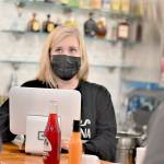 Owner Cassandra Garay works the front of the house at Port Townsends La Cocina. (Diane Urbani de la Paz/Peninsula Daily News)