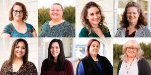 Top row, from left, Jenni Britt, Tracy Camp, Kelsey Campbell and Stephanie Gunn. Bottom row, from left, Miranda Juarez, Alyssa Luciano, Lauraine Maddox and Lisa Shearer.