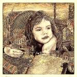 Diary of a little girl is an etching on display at Peninsula College.