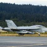 U.S. Navy photo by Mass Communication Specialist 2nd Class Scott Wood
An EA-18G Growler taxis down the airstrip on Naval Air Station Whidbey Island during the squadrons welcome home ceremony in August 2017.