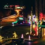 Looking from the hotel toward 7 Cedars Casino, thousands of lights shine in Blyn, a tradition started in 2004. (Photo courtesy Dominic Crowley)
