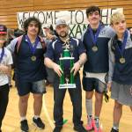 Courtesy of Forks wrestling team
Forks individual champions Saturday at the Pat Alexander Tournament in Tumwater include from left, Matthew Montes (106 pounds), Sloan Tumaua (220 pounds), Asst. Coach Daniel Frishkorn, Hayden Queen (182 pounds) and Jake Weakley (160 pounds).