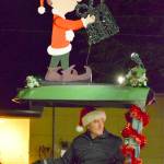 East Jefferson Fire & Rescue Battalion Chief Justin Clouse pulls the Christmas truck out of the Uptown fire station for a jaunt through Port Townsend and Port Hadlock on the nights just before Christmas. (Diane Urbani de la Paz/Peninsula Daily News)