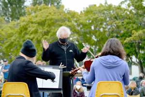 Retired Port Angeles High School orchestra director Ron Jones was among the coaches at last summers YEA Music! camps at Fort Worden State Park. (Diane Urbani de la Paz/Peninsula Daily News)