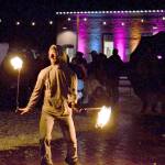 Ashley Kehl of Port Townsend did some fire dancing during the First Night festivities Friday at downtown's Pope Marine Park. He's part of an ensemble that includes Alex Eisenberg of Port Townsend and Cristy Christensen of Bellingham. Diane Urbani de la Paz/Peninsula Daily News