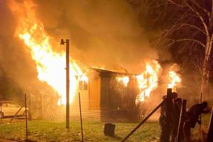 Forks Fire Department
A mobile home off Calawah Way in Forks was destroyed in a fire that started behind a refrigerator.