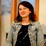 Artist and poet Nhatt Nichols, at Aldrichs upstairs space in Port Townsend, has released her book, This Party of the Soft Things. She and fellow author Ward Serrill will discuss their work at Finnriver Farm on Wednesday. (Diane Urbani de la Paz/Peninsula Daily News)