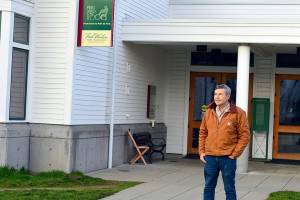 David Timmons, the executive director of the Fort Worden Public Development Authority, hopes to renovate one of the Forts historic buildings, finish the glamping tents and bring in a climate research organization. (Diane Urbani de la Paz/Peninsula Daily News)