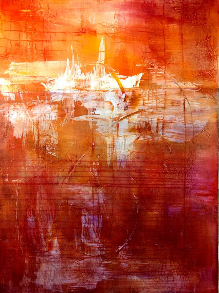 Bay Club Group Exhibit includes Red Sky at Night by Diane Walker.