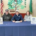 For ASB-PDN-220130
Sequim High School is proud to recognize Ben Sweet as he signs a letter of intent to join the men’s golf Team at Whitman College in Walla Walla.  Ben is pictured with his father Tyler Sweet and mother Stephanie Sweet. Whitman competes at the NCAA Division III level and has recently been ranked in the division's top 25 programs.