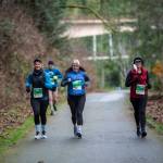 Courtesy of Run the Peninsula
From left, Nicole Heckenlaible, Stacy Flores and Stacy Braithwaite all run in the Elwha Bridge Run in 2021. The race returns Saturday as the initial event of the Run the Peninsula series.